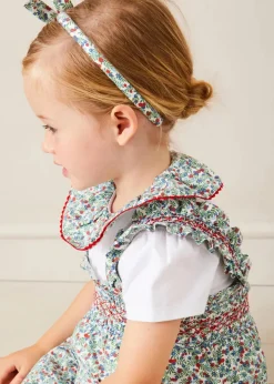 BOY Pepa London Evelyn Floral Thin Bow Hairband in Red
