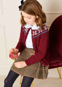 Pepa London Fair Isle Cardigan in Burgundy (12mths-10yrs)