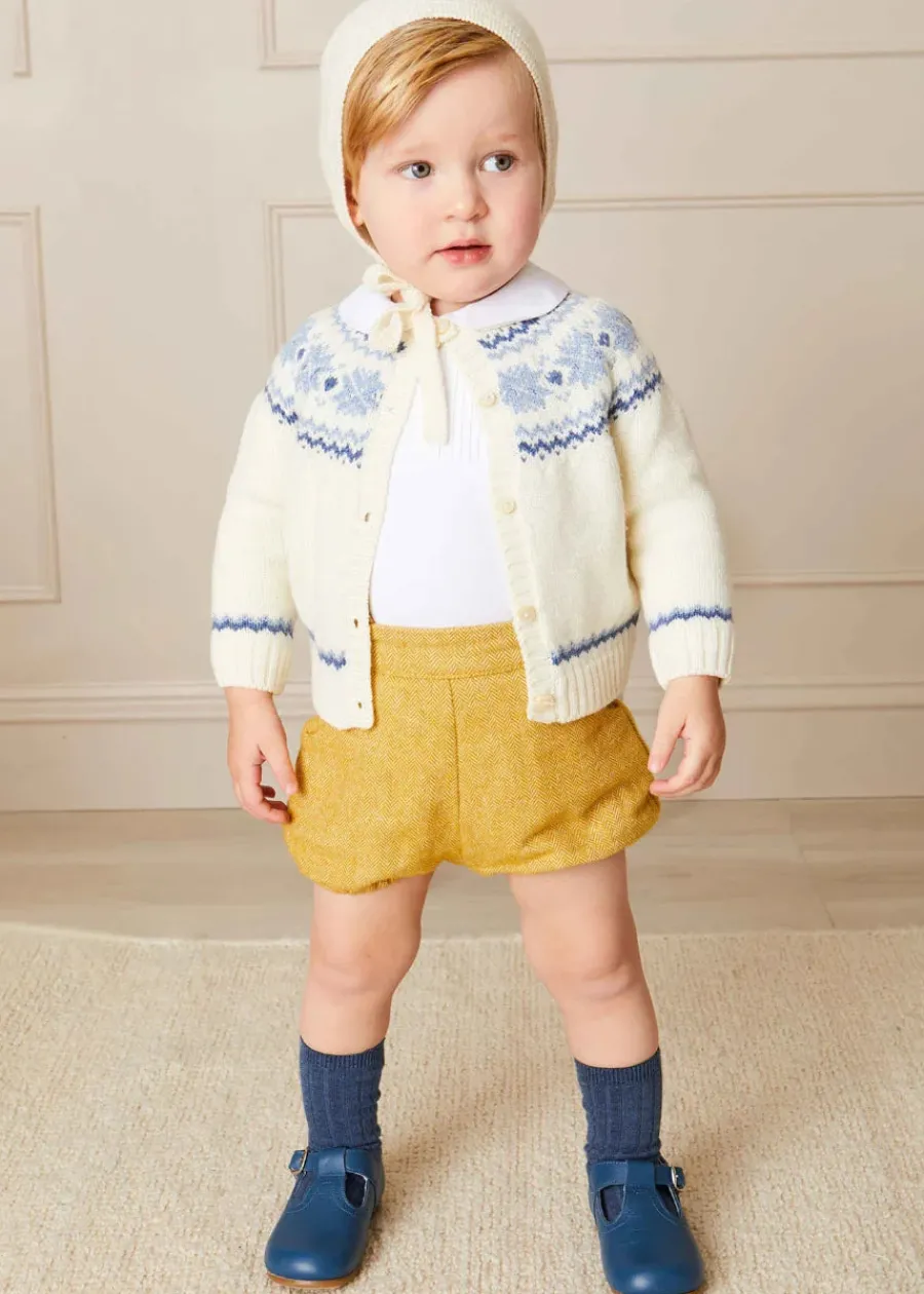BOY Pepa London Fair Isle Cardigan in Cream (6mths-3yrs)