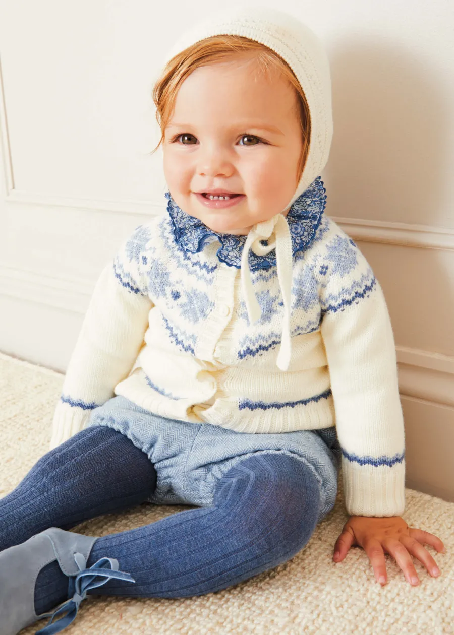 BOY Pepa London Fair Isle Cardigan in Cream (6mths-3yrs)