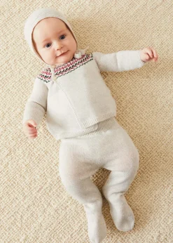 BOY Pepa London Fair Isle Knitted 2 Piece Set In Grey (1-9mths)