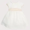 Pepa London Flower Girl Ivory Dress with Pink Silk Sash (6mths-10yrs)
