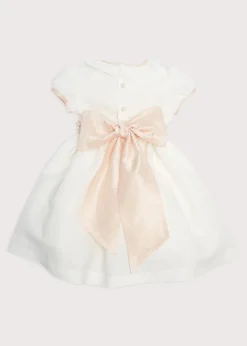 Pepa London Flower Girl Ivory Dress with Pink Silk Sash (6mths-10yrs)