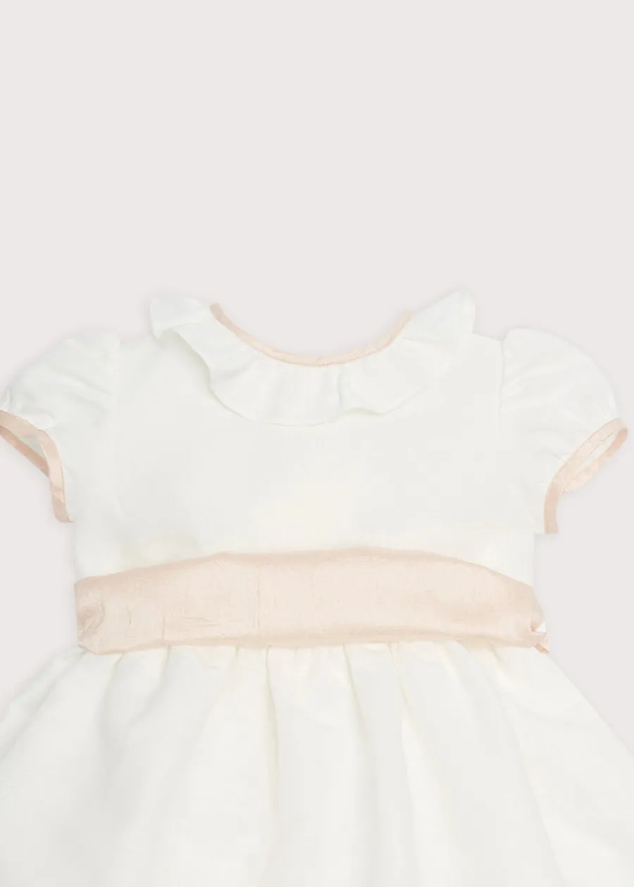 Pepa London Flower Girl Ivory Dress with Pink Silk Sash (6mths-10yrs)
