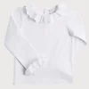 Pepa London Frill Collar Long Sleeve Top in White (18mths-10yrs)