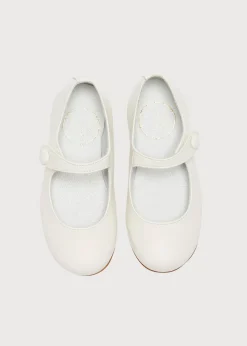 Pepa London Girls Ivory Leather Mary Jane Shoes (20-34EU)