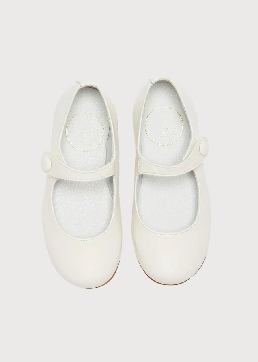 Pepa London Girls Ivory Leather Mary Jane Shoes (20-34EU)