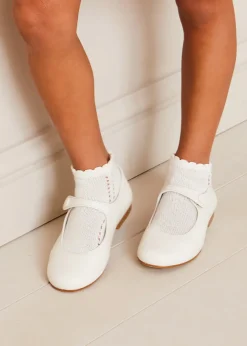 Pepa London Girls Ivory Leather Mary Jane Shoes (20-34EU)