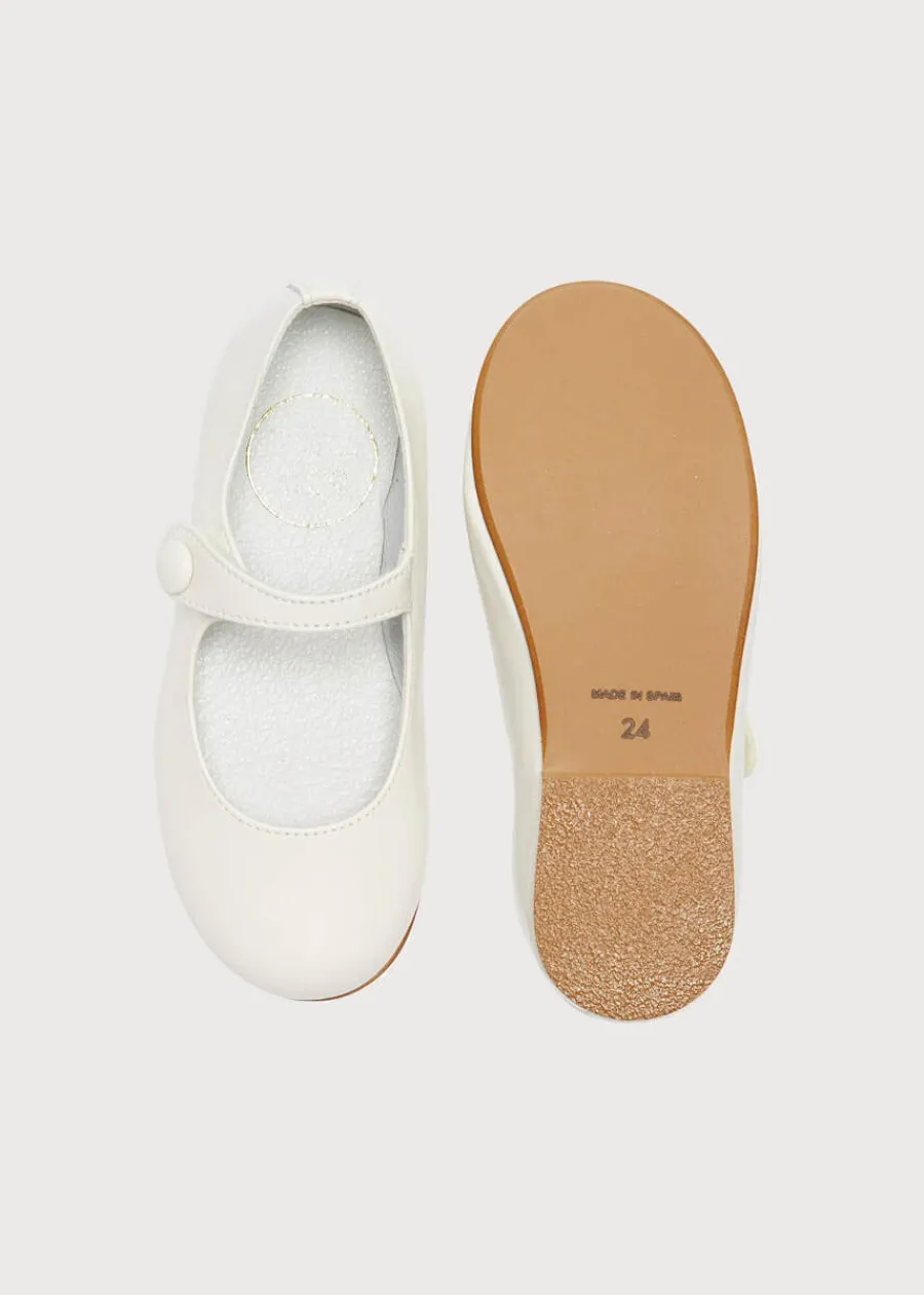 Pepa London Girls Ivory Leather Mary Jane Shoes (20-34EU)