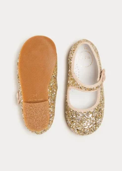 Pepa London Glittery Mary Jane Shoes in Gold (24-34EU)