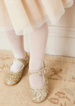Pepa London Glittery Mary Jane Shoes in Gold (24-34EU)