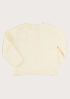 Pepa London Gold Embroidered Cardigan In Cream (12mths-10yrs)
