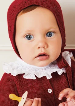 Pepa London Hand Smocked Collar Long Sleeve Blouse In Baby Pink (0-12mths)