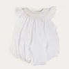BOY Pepa London Hand Smocked Sleeveless Romper in White (3-18mths)