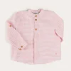 BOY Pepa London Hertford Striped Mao Collar Long Sleeve Shirt in Coral (12mths-10yrs)