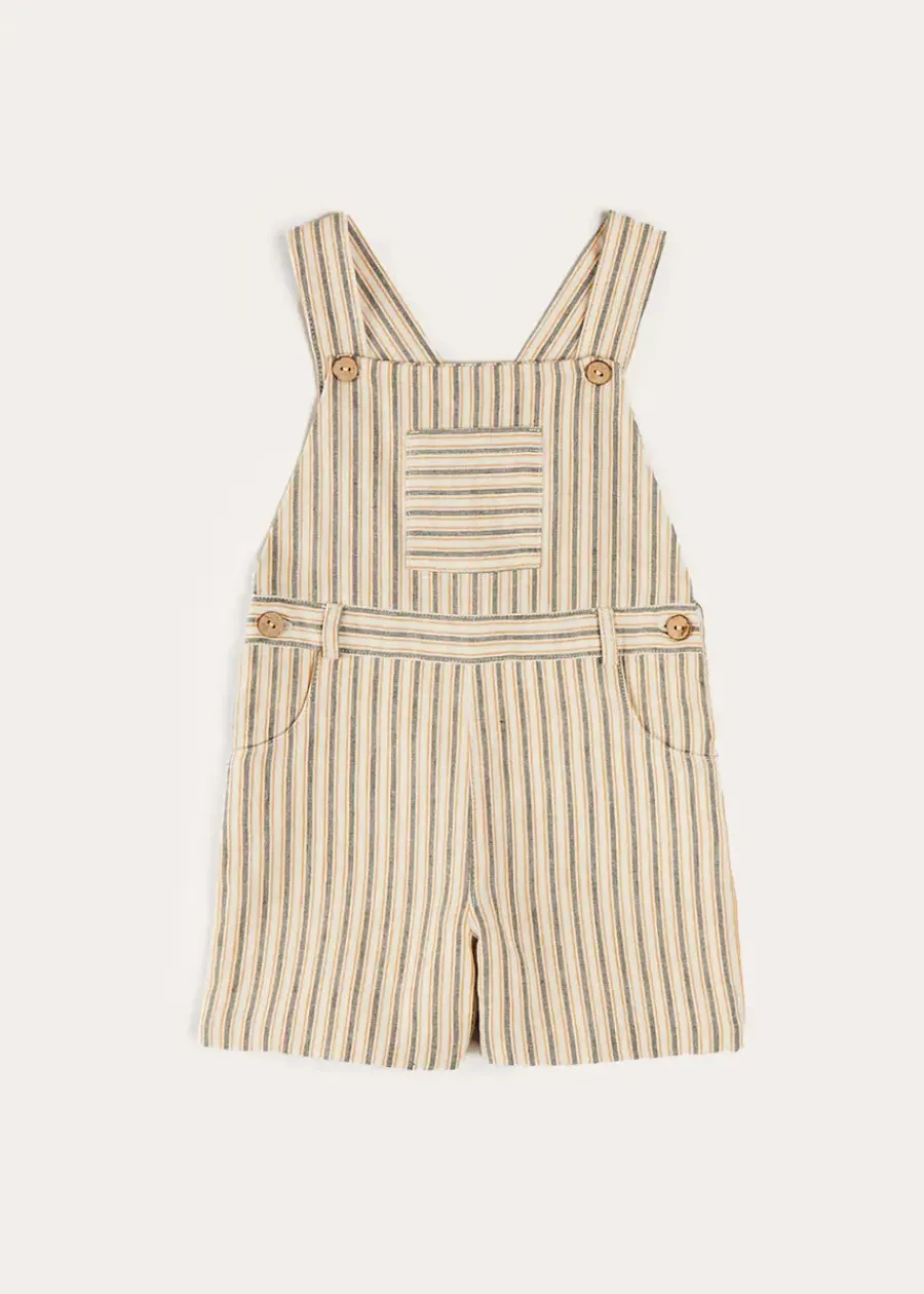 BOY Pepa London Holland Striped Pocket Front Dungarees in Green (18mths-4yrs)