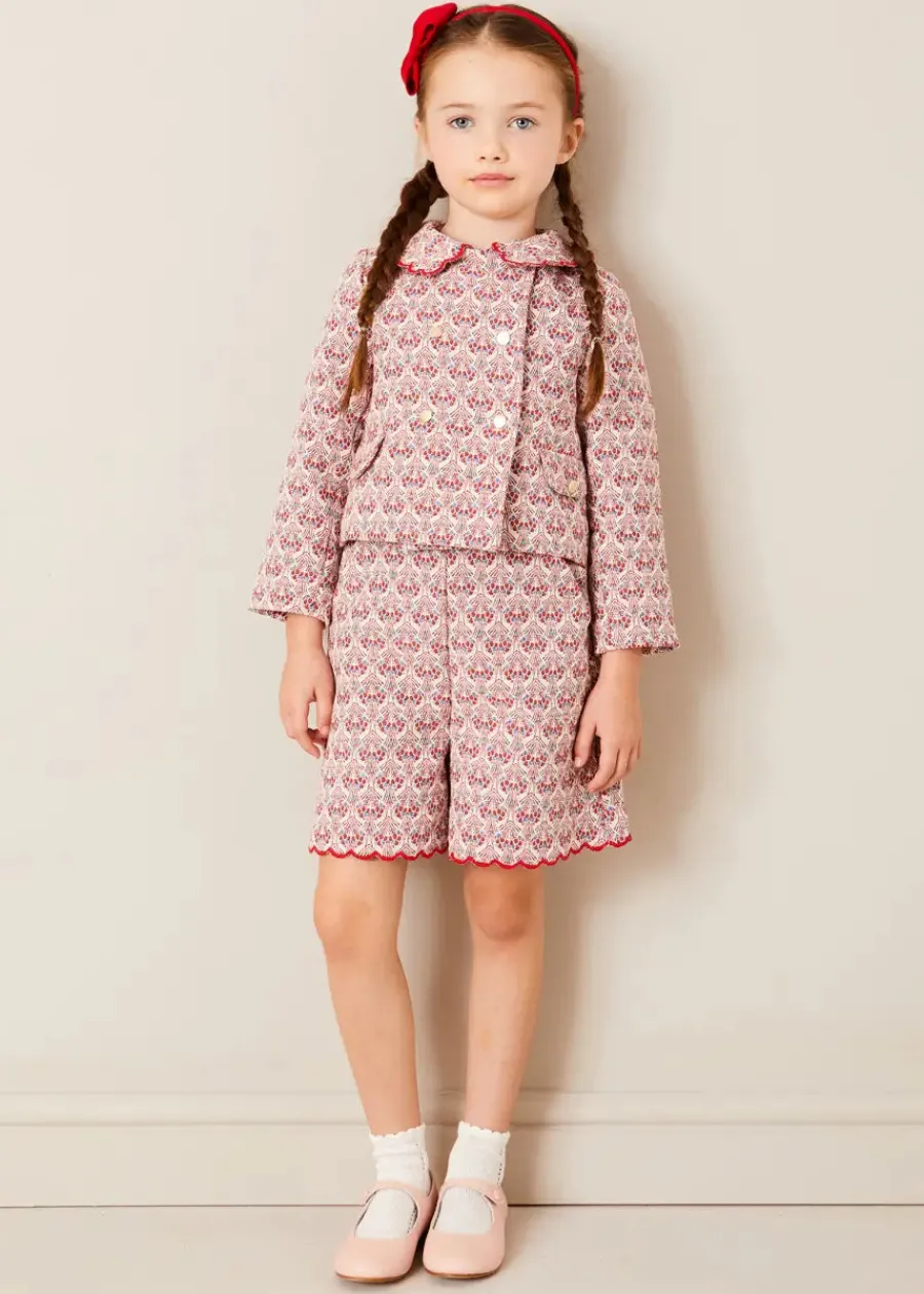 Pepa London Iris Jacquard Statement Collar Jacket in Red (4-12yrs)