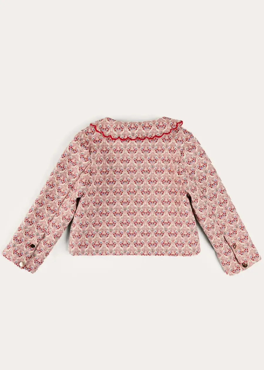 Pepa London Iris Jacquard Statement Collar Jacket in Red (4-12yrs)