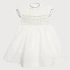 Pepa London Ivory Hand Smocked Occasion Dress with Blue Details (6mths-8yrs)