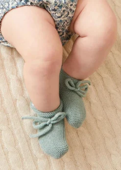 BOY Pepa London Knitted Booties in Green