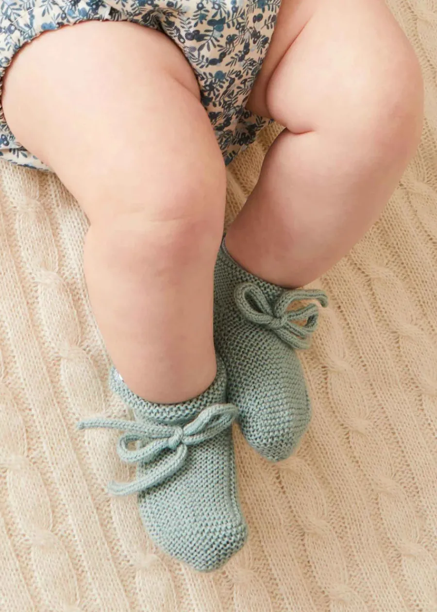 BOY Pepa London Knitted Booties in Green