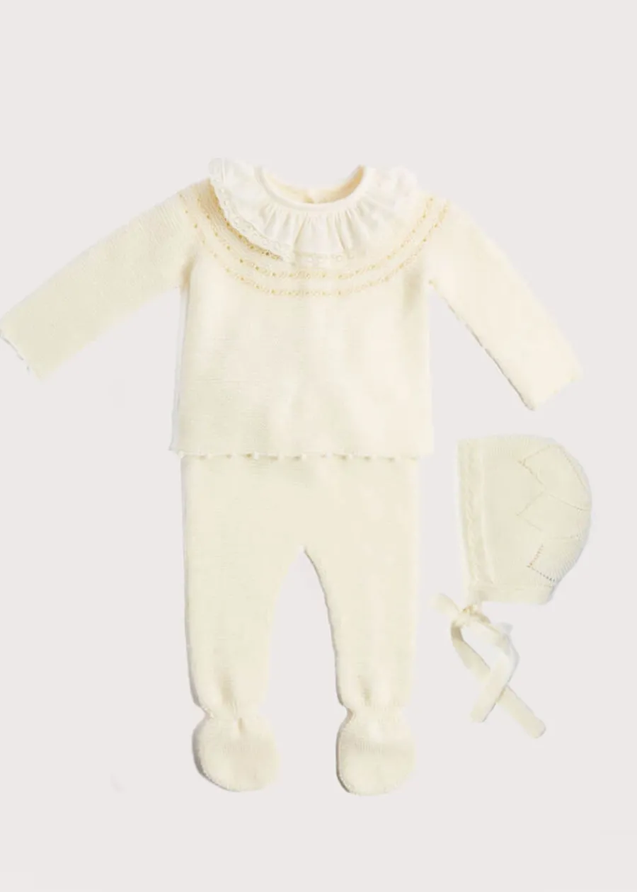 BOY Pepa London Knitted Celebration Set in Off-White (1-12mths)