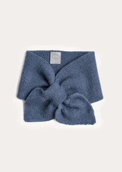 BOY Pepa London Knitted Merino Wool Winter Scarf in Blue (S-M)