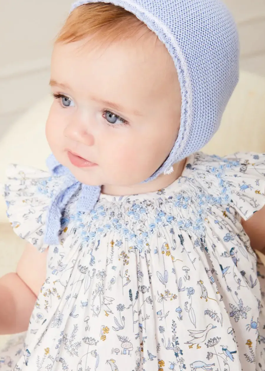 BOY Pepa London Lace Detail Knitted Bonnet in Blue (1-6mths)