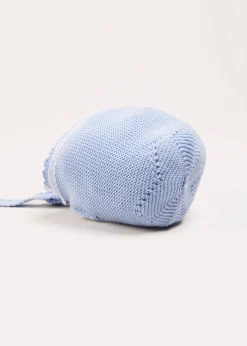 BOY Pepa London Lace Detail Knitted Bonnet in Blue (1-6mths)
