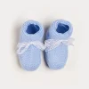BOY Pepa London Lace Detail Knitted Booties in Blue