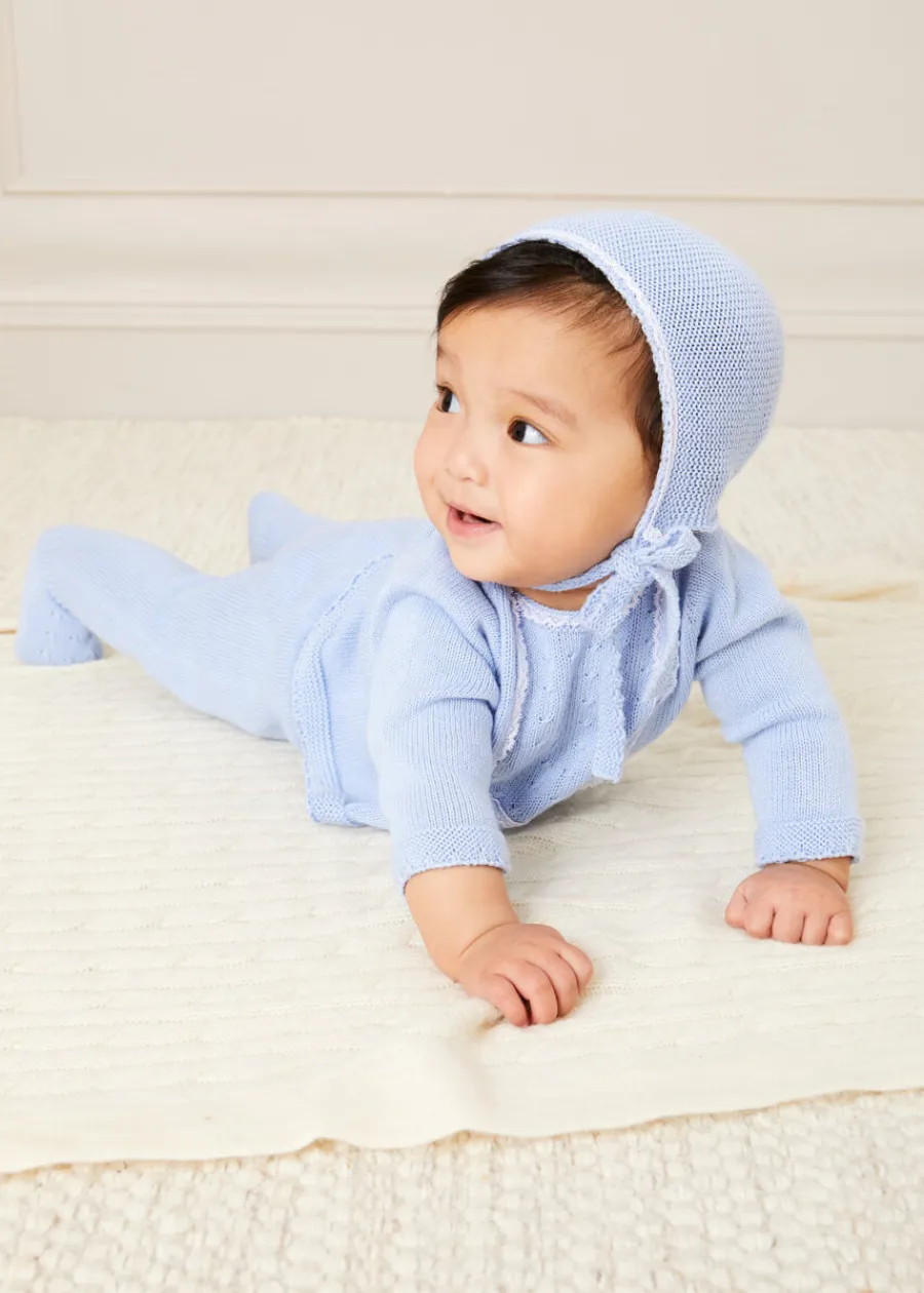 BOY Pepa London Lace Trim Knitted Set in Blue (1-12mths)