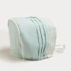 BOY Pepa London Lace Trim Linen Bonnet in Teal (3mths-2yrs)