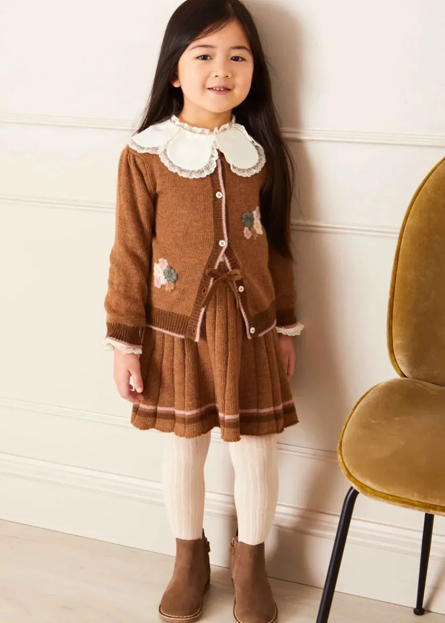 Pepa London Lace Trim Petal Collar Top in Cream (3-10yrs)