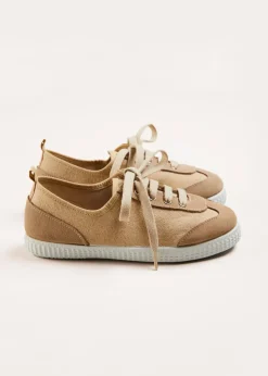 BOY Pepa London Lace Up Plimsolls in Taupe (24-35EU)