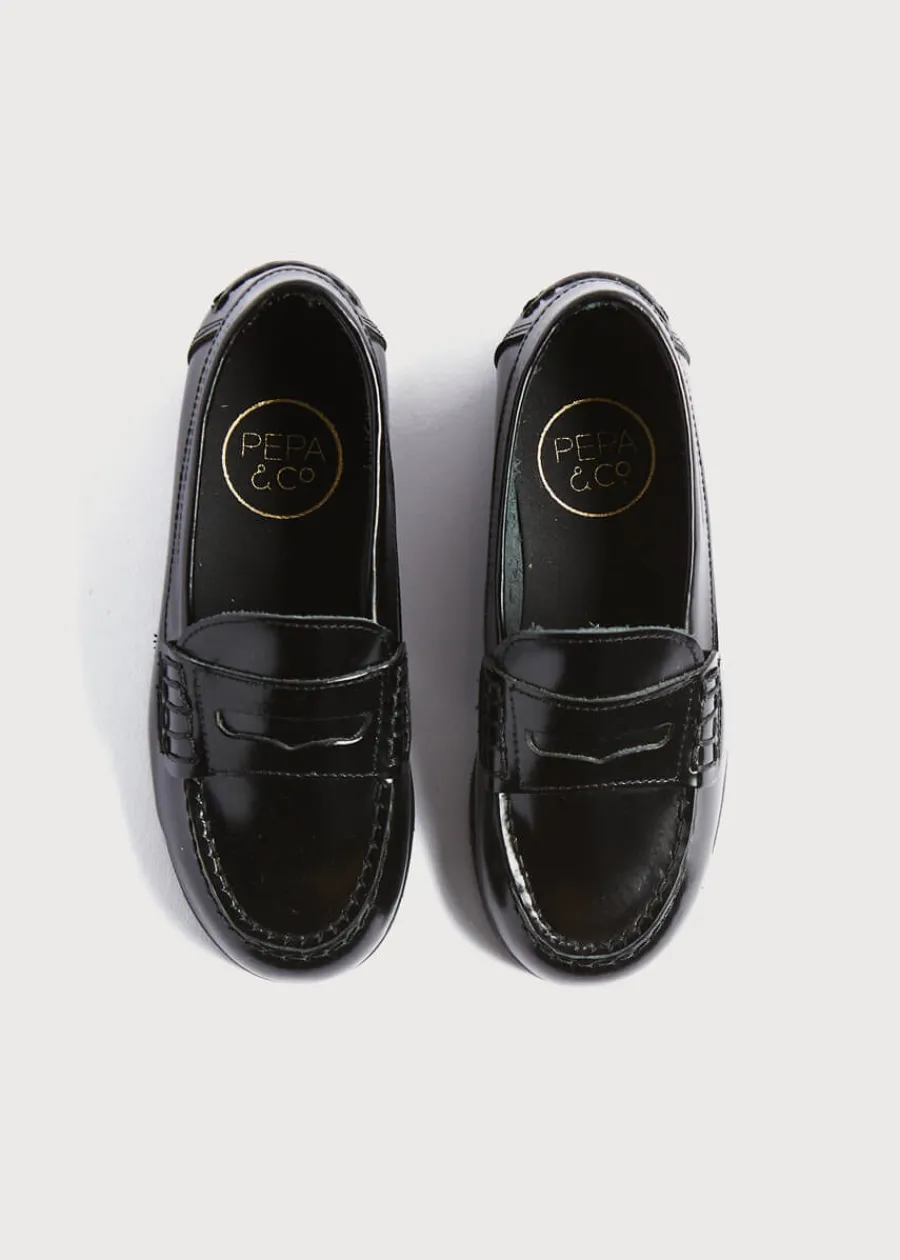BOY Pepa London Leather Black Moccasins (26-32EU)