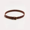 BOY Pepa London Leather Braided Belt in Brown (XS-S)