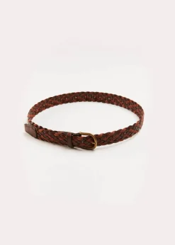 BOY Pepa London Leather Braided Belt in Brown (XS-S)