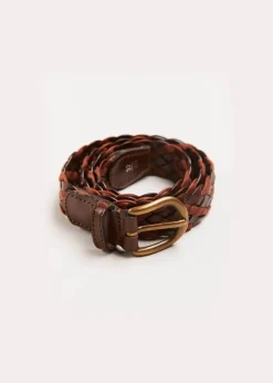 BOY Pepa London Leather Braided Belt in Brown (XS-S)