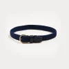 BOY Pepa London Leather Braided Belt in Navy (XS-S)