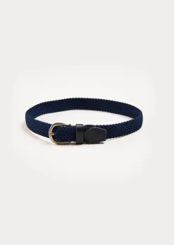 BOY Pepa London Leather Braided Belt in Navy (XS-S)