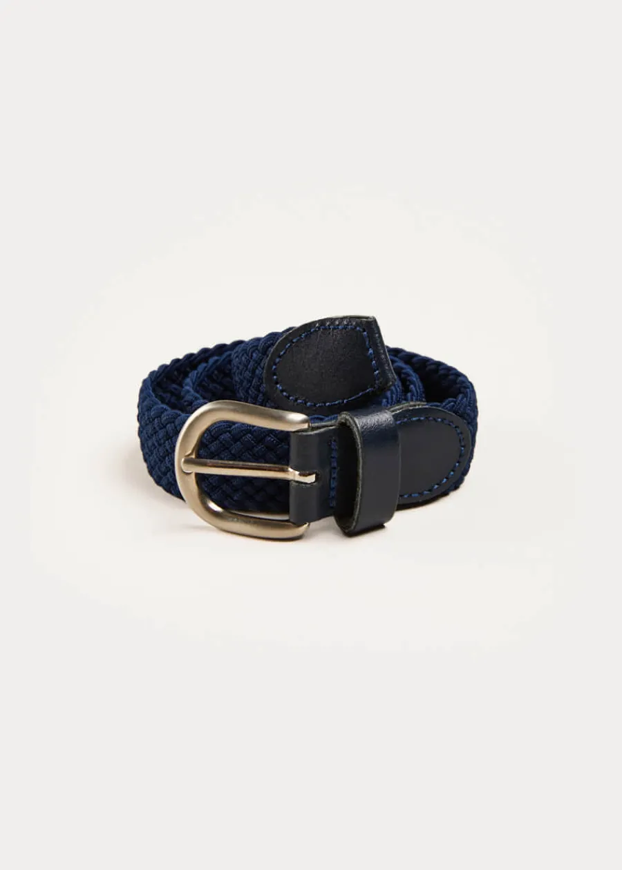 BOY Pepa London Leather Braided Belt in Navy (XS-S)