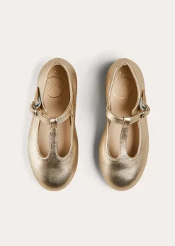 Pepa London Leather Charlotte Shoes in Gold (24-35EU)