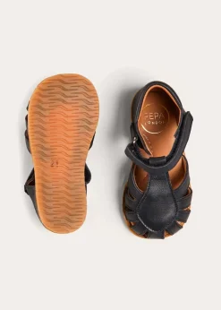 BOY Pepa London Leather Fishermans Sandals in Navy (21-27EU)