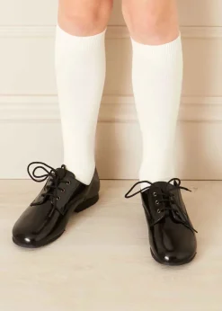 BOY Pepa London Leather Lace-Up Black Shoes (25-33EU)