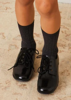 BOY Pepa London Leather Lace-Up Black Shoes (25-33EU)