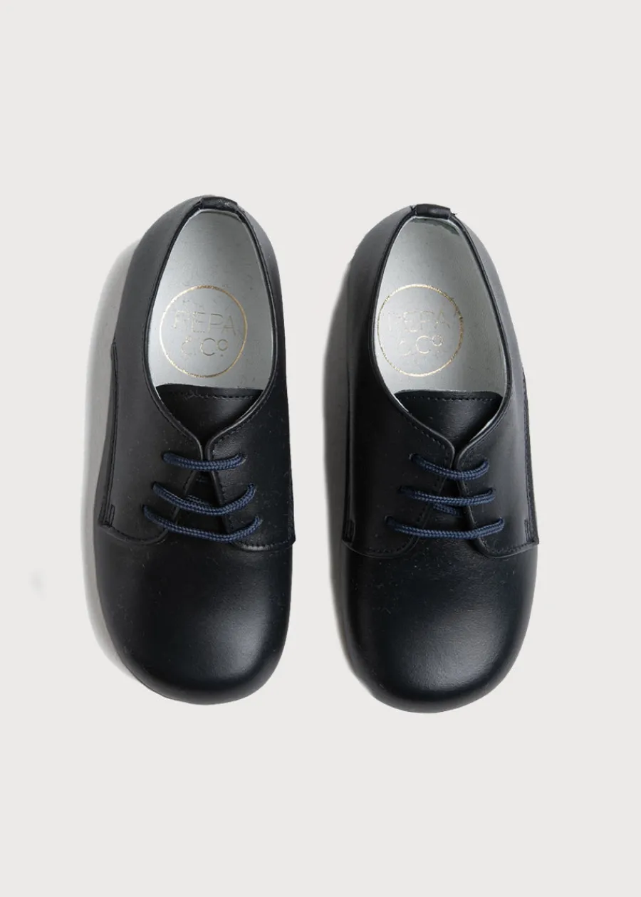 BOY Pepa London Leather Lace-Up Navy Shoes (20-34EU)