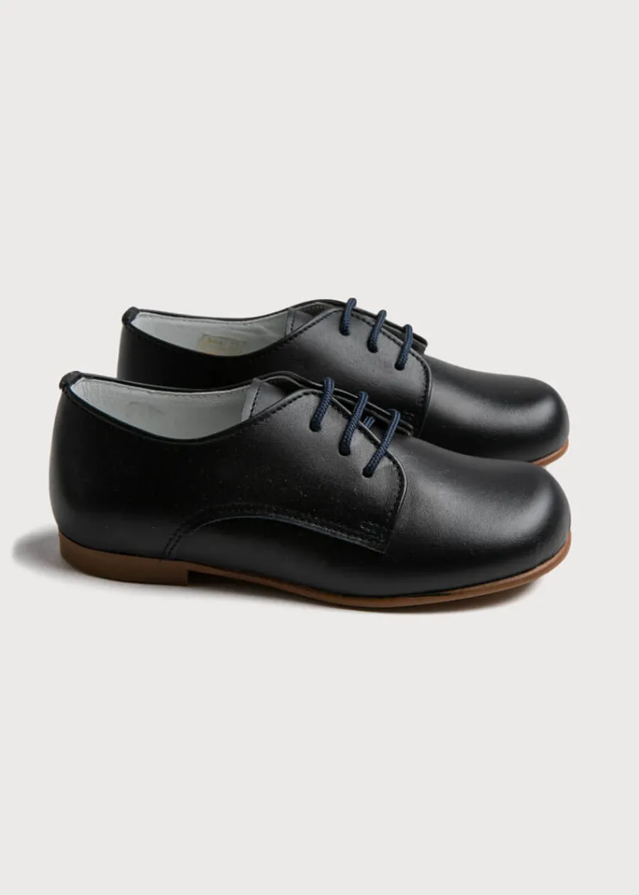 BOY Pepa London Leather Lace-Up Navy Shoes (20-34EU)