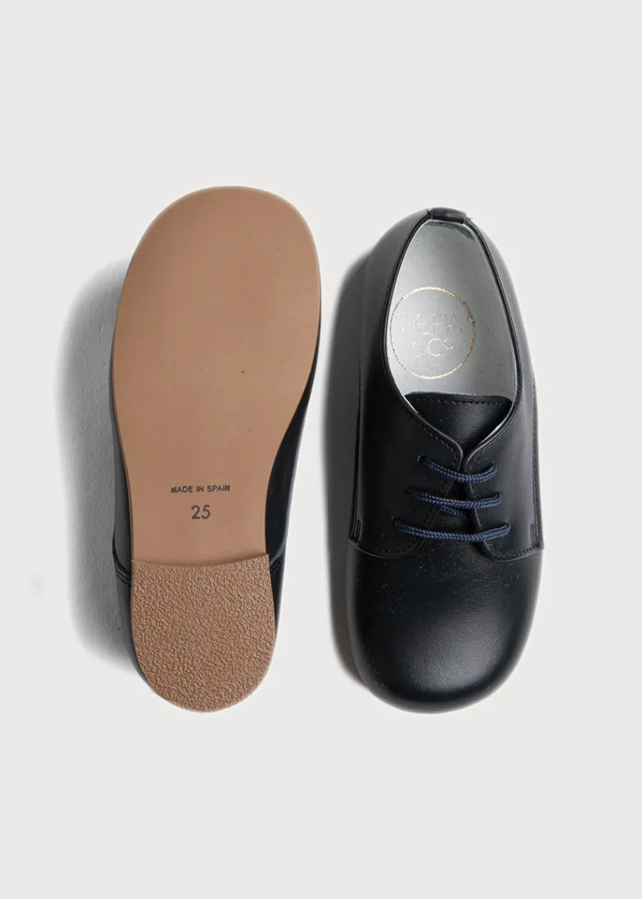 BOY Pepa London Leather Lace-Up Navy Shoes (20-34EU)