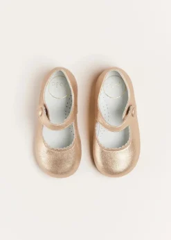 Pepa London Leather Mary Jane Baby Shoes in Gold (20-26EU)