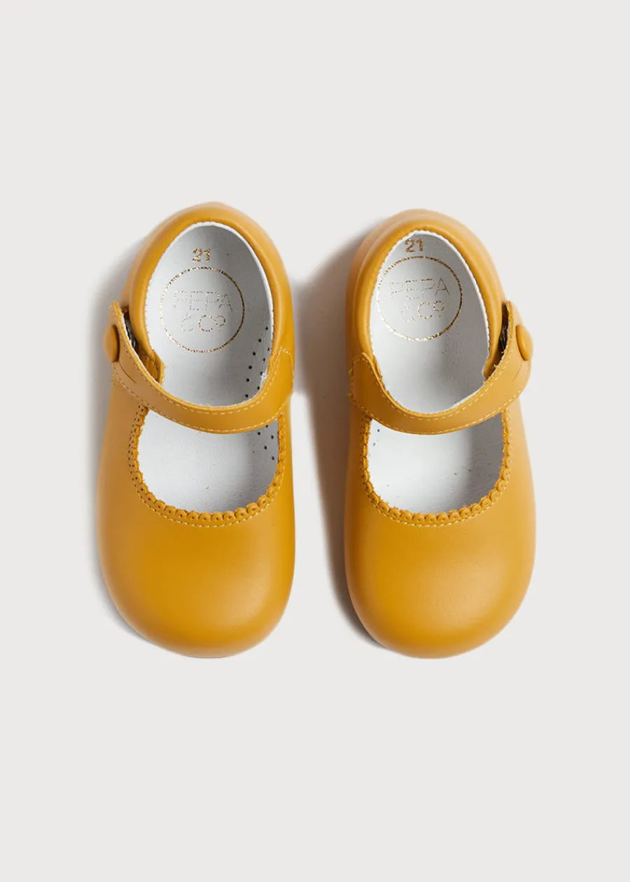 Pepa London Leather Mary Jane Baby Shoes in Mustard (20-24EU)